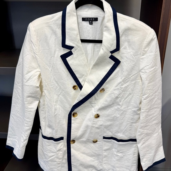 Fore Jackets & Blazers - FORE White and Navy Women's Blazer
